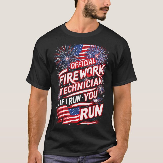 T-shirt Technicien Pyrotechnicien du 4 Juillet (Devant)