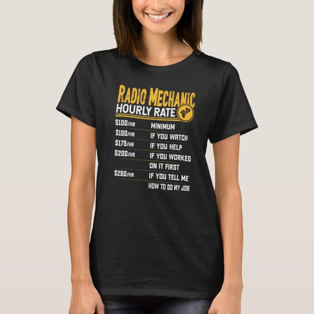 T-shirt Technicien radio mécanicien Horaire Technicien rad (Devant)