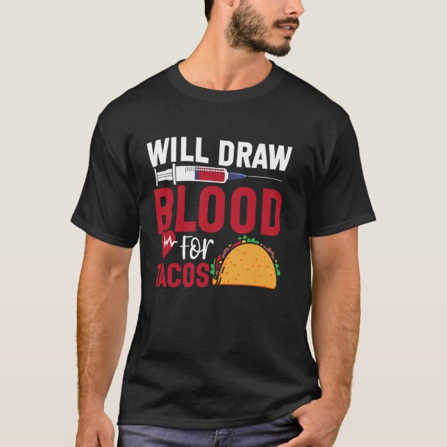 T-shirt Technicien Technologue Phlébotomiste Taco Va Préle (Devant)