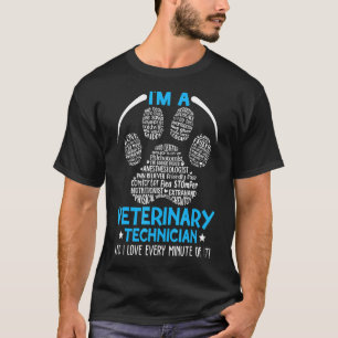 T-shirt Technicien vétérinaire Empreinte de patte Vet Tech