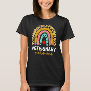 T-shirt Technicien vétérinaire Leopard Rainbow Healthcare