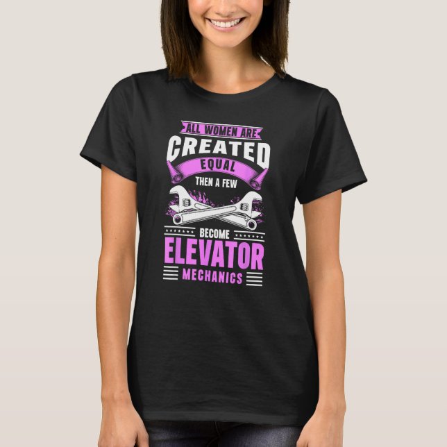 T-shirt Technicienne d'ascenseur Mécanicien d'ascenseur (Devant)