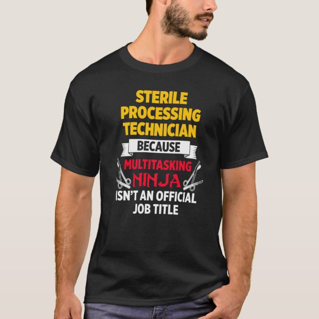 T-shirt Techniciens de traitement stérile Plan amusant Tec (Devant)