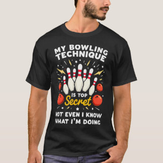 T-shirt Technique de bowling secrète Bowling