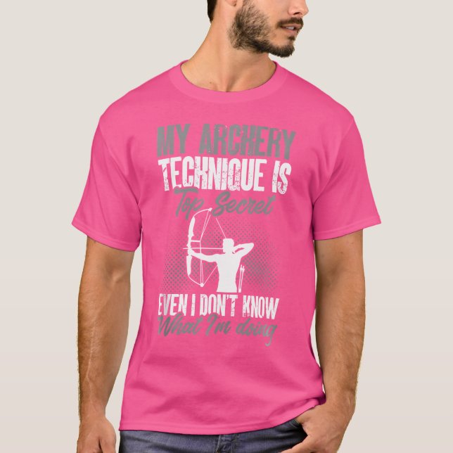 T-shirt Technique de tir à l'arc amusante (Devant)