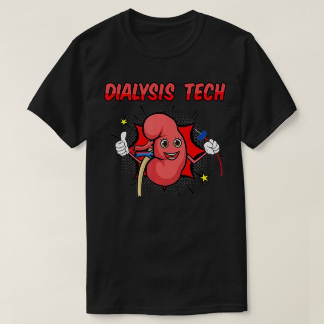T-shirt Technique Dialyse Cute Kawaii Kidney conception de (Design devant)