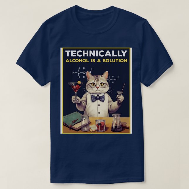 T-shirt Techniquement, L'Alcool Est Une Solution (Design devant)