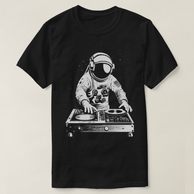 T-shirt Techno Astronaut DJ Disco Electronic EDM Music (Design devant)