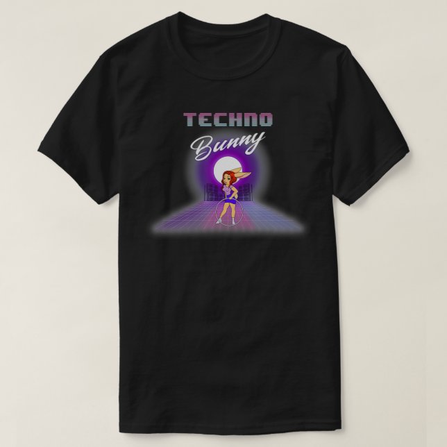 T-shirt Techno Bunny Hula Hoop 80s Retour (Design devant)