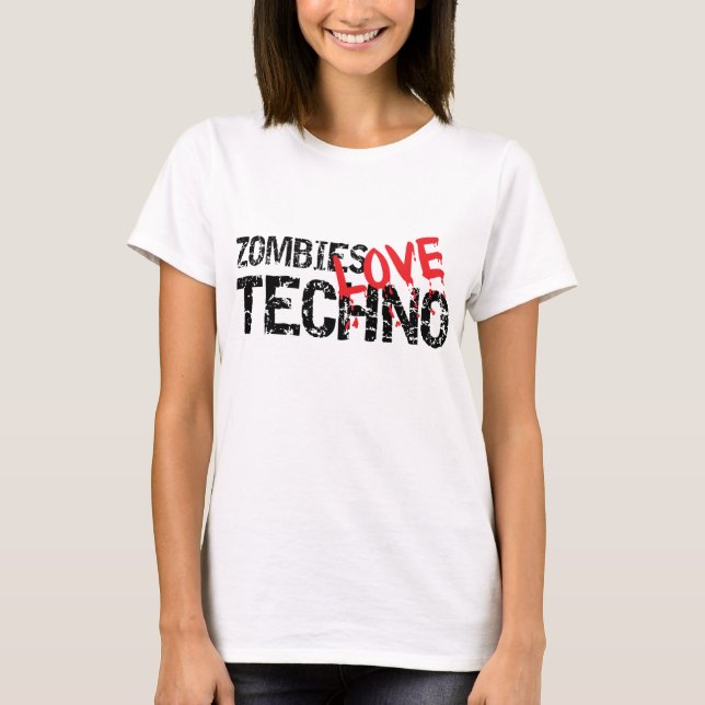 T-shirt Techno d'amour de zombis (Devant)
