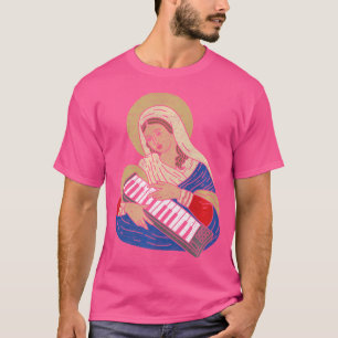 T-shirt Techno Dj Virgin Mary Avec Synthétiseur Audio 80S