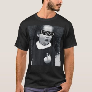 T-shirt Techno-Enfant Avec La Langue Moyen Doigt Raver