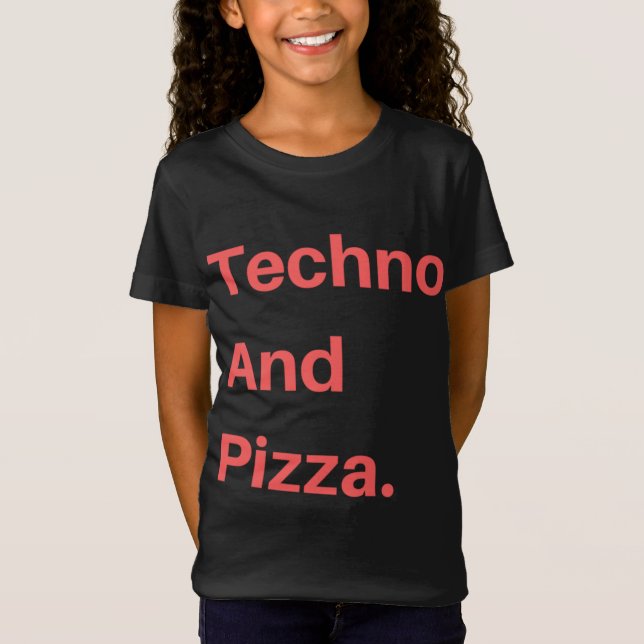 T-Shirt Techno Et Pizza (Devant)