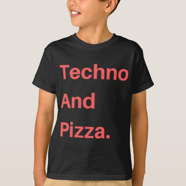 T-shirt Techno Et Pizza (Devant)