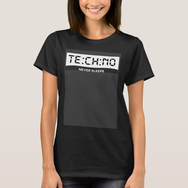 T-shirt Techno ne dort jamais Techno Watch Techno Rave Tec (Devant)