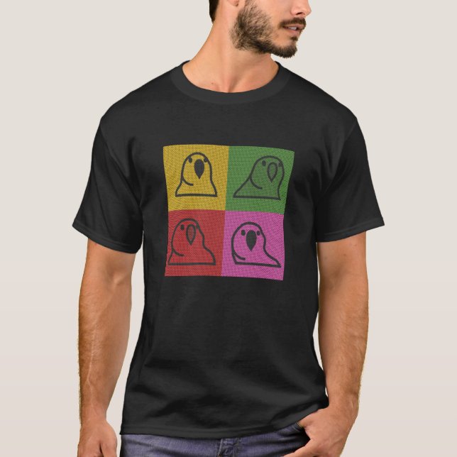 T-shirt Techno Party Parrot Pop Art (Devant)