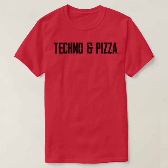 T-shirt Techno & Pizza  (Design devant)