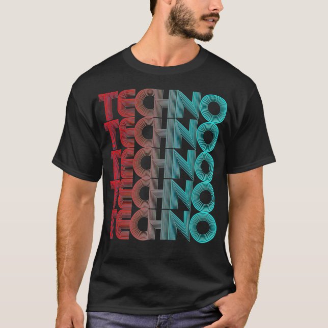 T-shirt Techno Vaporwave Techno House Music EDM Lover DJ (Devant)