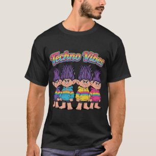 T-shirt Techno Vibes Troll Squad - Fête Rétro Arc-en-Ciel