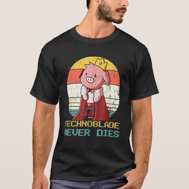 T-shirt Technoblade Merch Cosplay de style rétro (Devant)