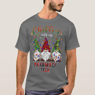 T-shirt Technologie de la pharmacie Noël avec Gnomes Arbre