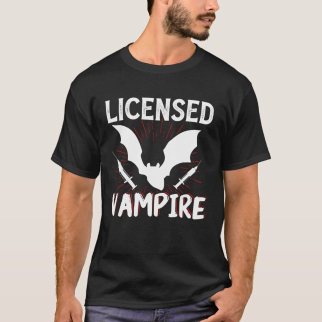T-shirt Technologie de la phlébotomiste Vampire licence de (Devant)