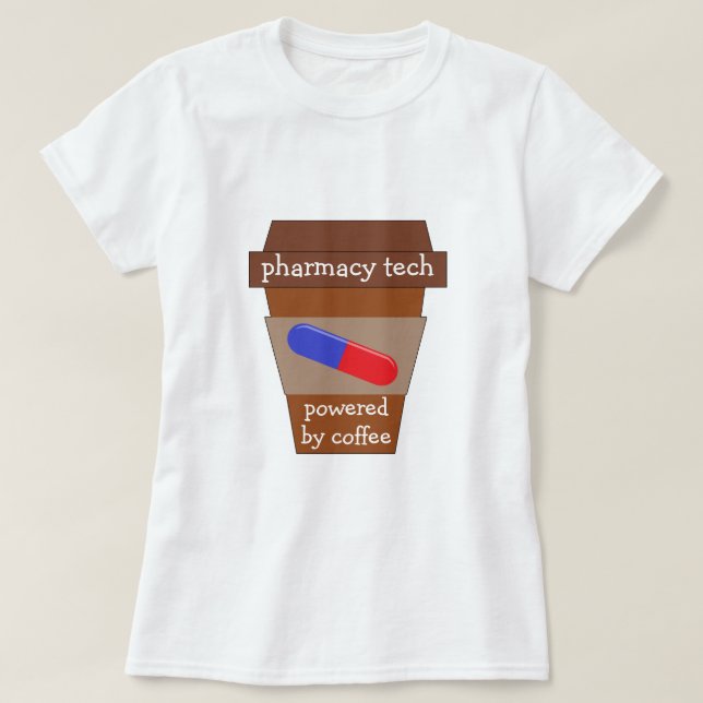 T-shirt Technologie Pharmaceutique Alimentée Par Café (Design devant)