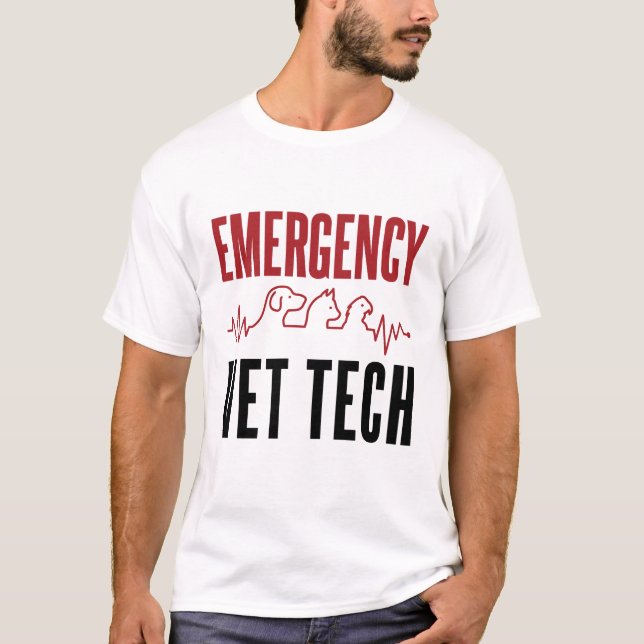 T-shirt Technologie vétérinaire d'urgence soins critiques  (Devant)