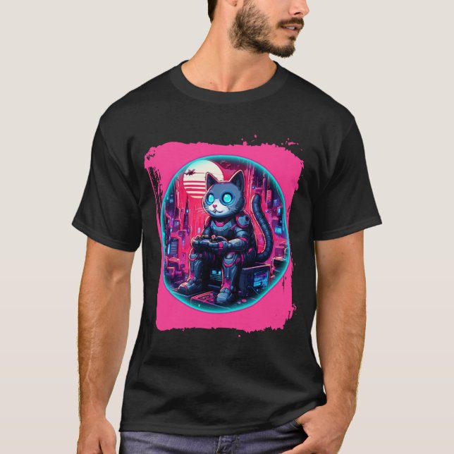 T-shirt Technologies Feline futuriste (Devant)