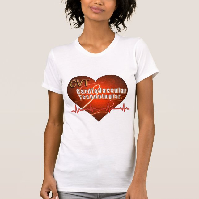 T-shirt Technologue cardio-vasculaire de LOGO de COEUR de (Devant)