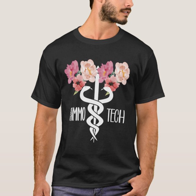 T-shirt Technologue Mammo Tech Caduceus Mammographie (Devant)