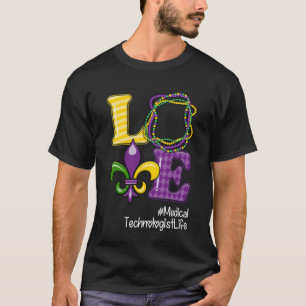 T-shirt Technologue Médicale Nurse Mardi Gras Leopard Fest