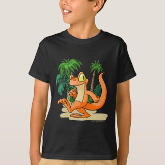 T-shirt Techo orange sur une recherche d'île de mystère