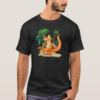 T-shirt Techo orange sur une recherche d'île de mystère