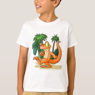 T-shirt Techo orange sur une recherche d'île de mystère