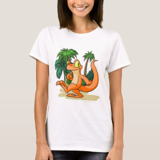T-shirt Techo orange sur une recherche d'île de mystère