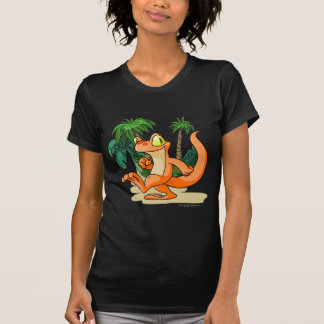 T-shirt Techo orange sur une recherche d'île de mystère