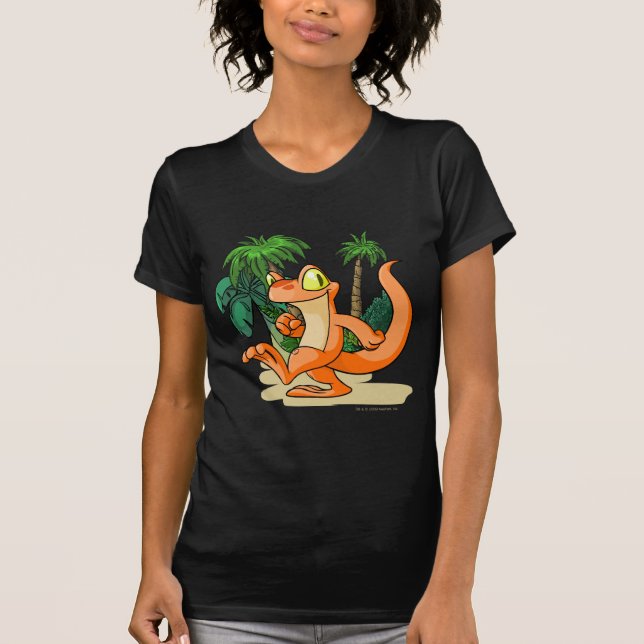 T-shirt Techo orange sur une recherche d'île de mystère (Devant)