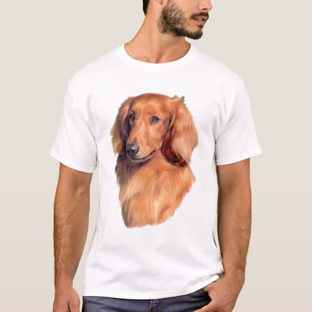 T-shirt Teckel à cheveux longs (Devant)