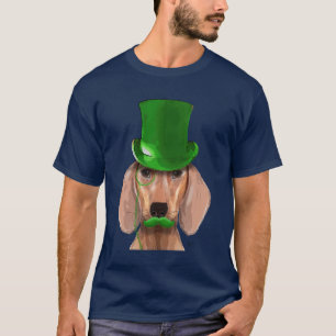 T-shirt Teckel avec le casquette supérieur et la moustache