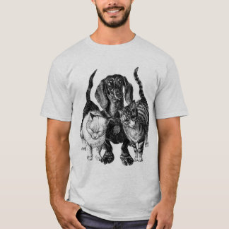 T-shirt Teckel avec le GIF de chats