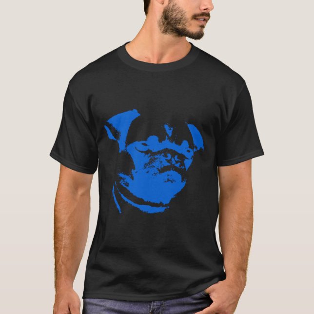 T-shirt Teckel bleu fond jaune (Devant)