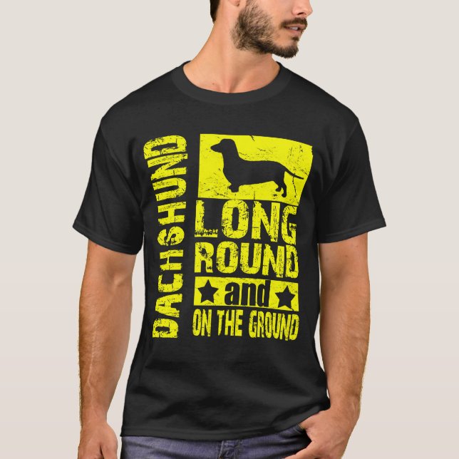 T-shirt Teckel - longtemps, rond, au sol T (Devant)