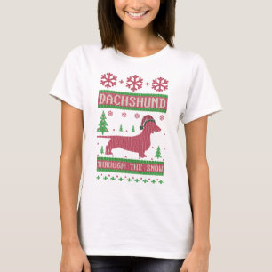 T-shirt Teckel par la neige