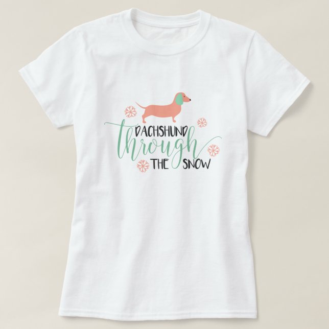 T-shirt Teckel par Noël de neige (Design devant)