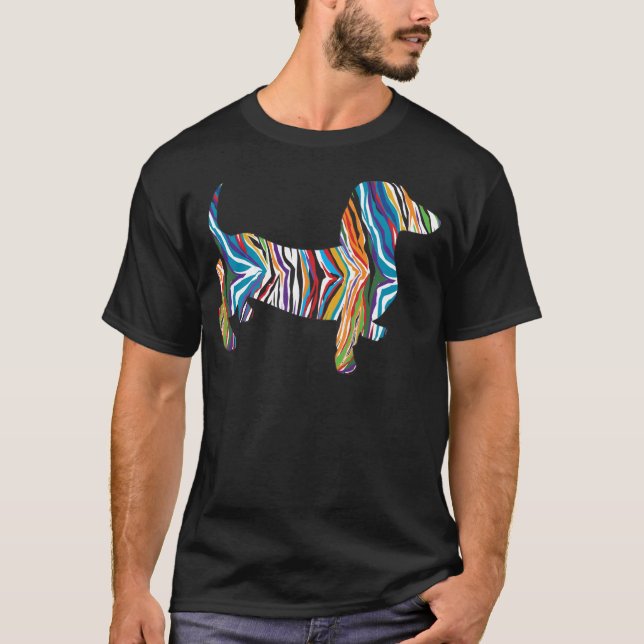 T-shirt Teckel - Zbra psychédélique Doxie (Devant)