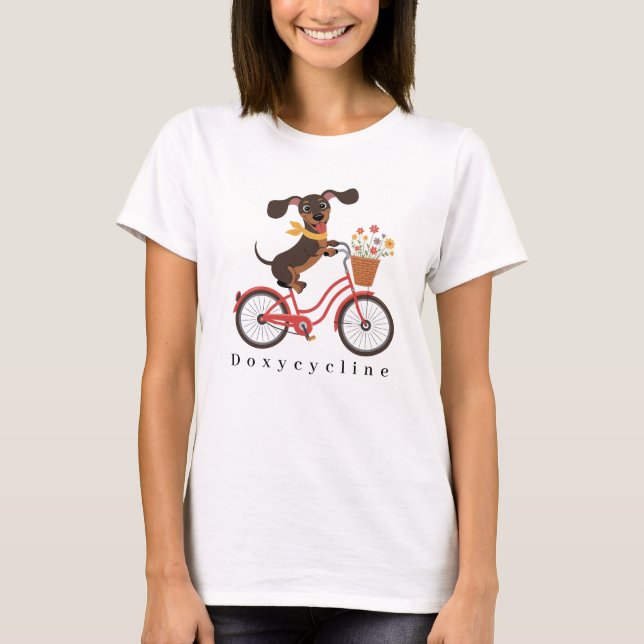 T-shirt Teckels à vélo Doxycycline Cyclisme (Devant)
