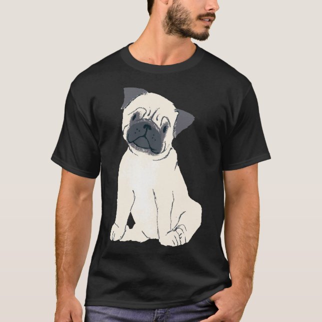 T-shirt Teckels Blancs - Teckels de Style Aquarelle 8 (Devant)
