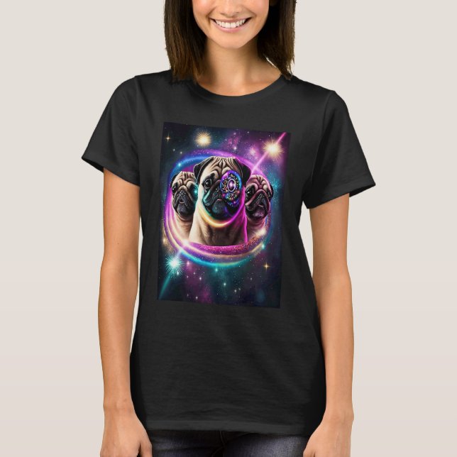 T-shirt Teckels Dans L'Espace Avec Donuts Mignons Garçons  (Devant)