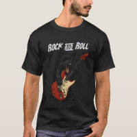Teckels Écossais Jouant de la Guitare Chien Rock a